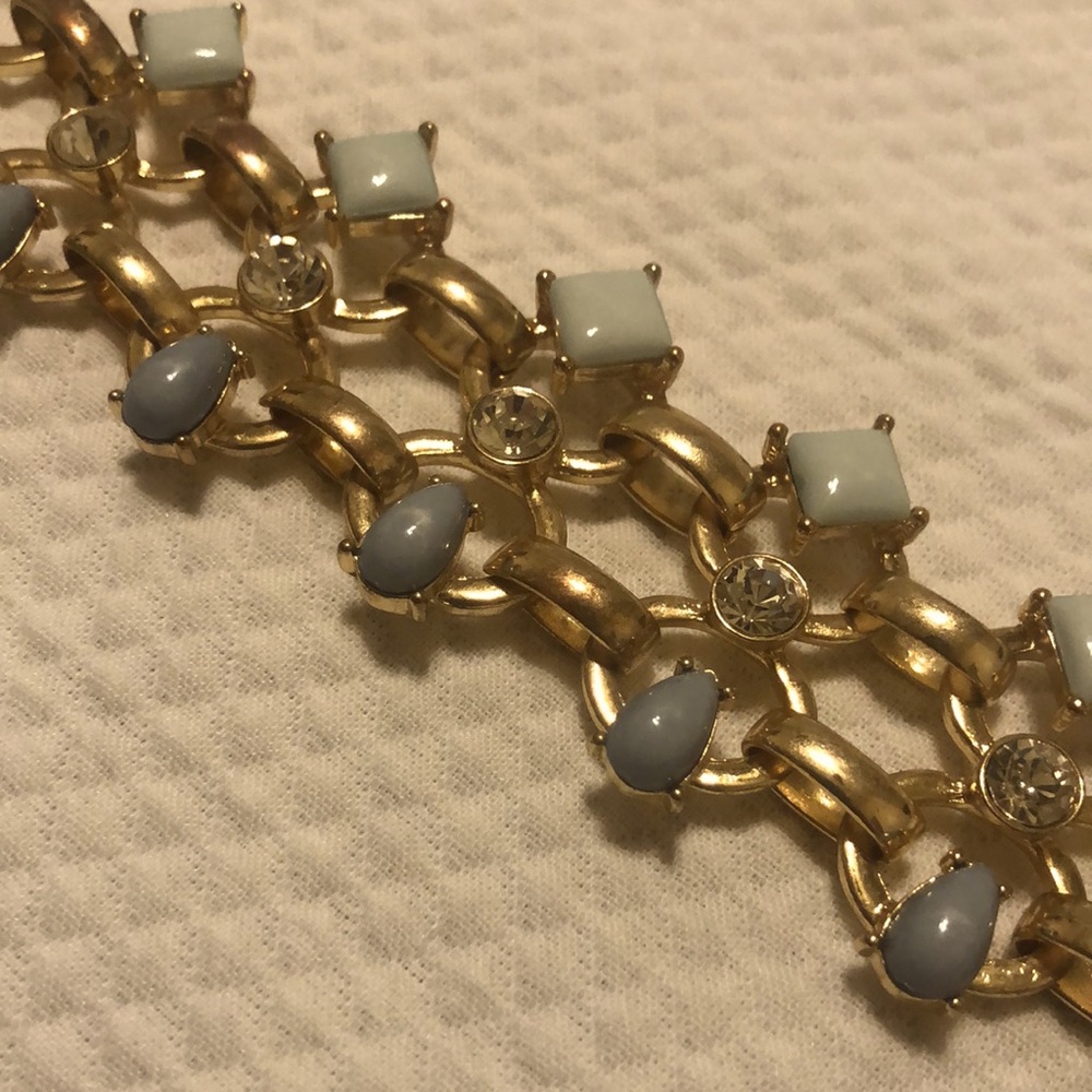 LOFT Teal and Gold Chain Bracelet